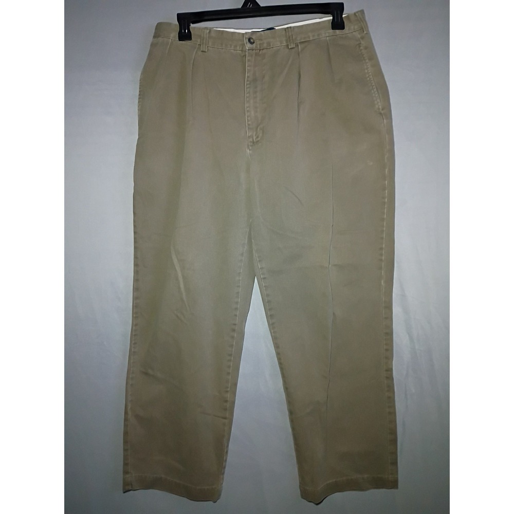 Vntg Polo Ralph Lauren Andrew Pants Men 36x30 (36x29) Brown Pleated Casual Chino